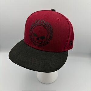 Harley‎-Davidson Willie G Skull Logo Cabernet Motorcycle Fitted Hat Cap  7 1/8